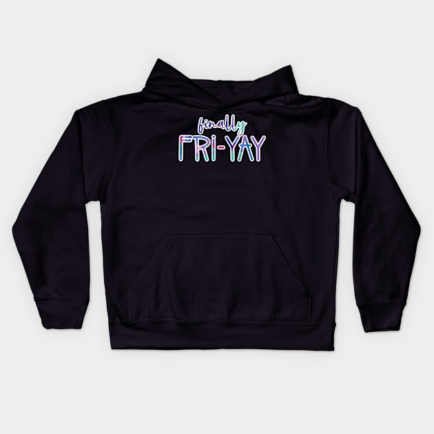 Finally Fri-YAY — white outline Kids Hoodie by IrieSouth